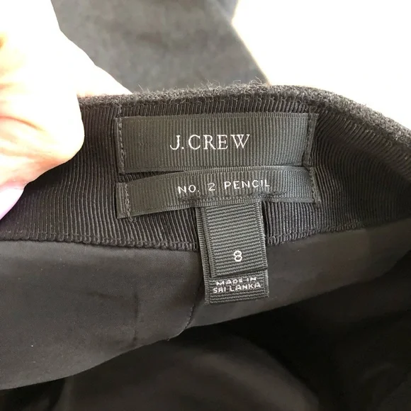 I Crew No. 2 Pencil Skirt Charcoal Gray Size 8 100% Wool Lined Classic Preppy - Picture 5 of 6